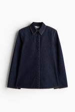 Defined-Waist Denim Shirt