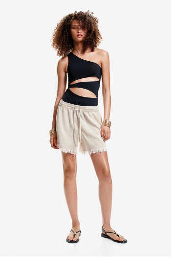 Linen-blend Pull-on Shorts