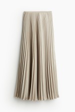 Pleated Satin Skirt