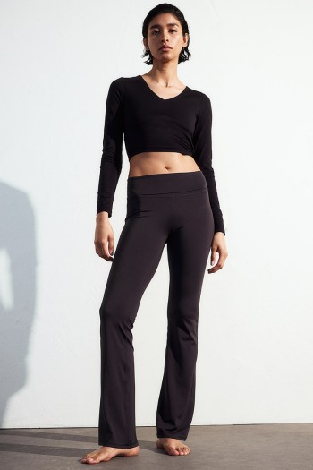 Foldover-Waist Sports Leggings in SoftMove